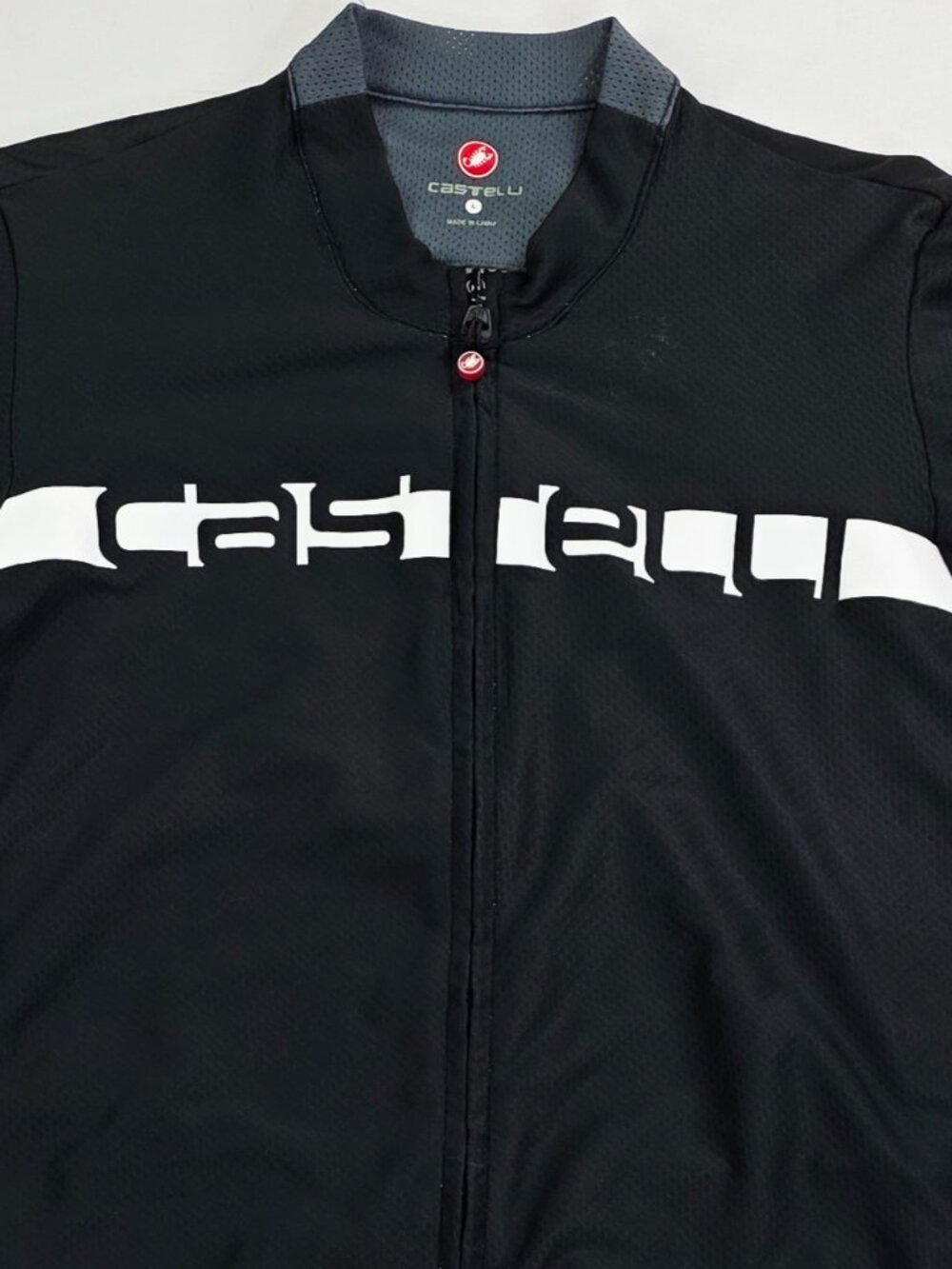 Castelli Black Gray Colorblock Scorpion Logo Mens Large Full Zip Cycling Jersey - Picture 10 of 10